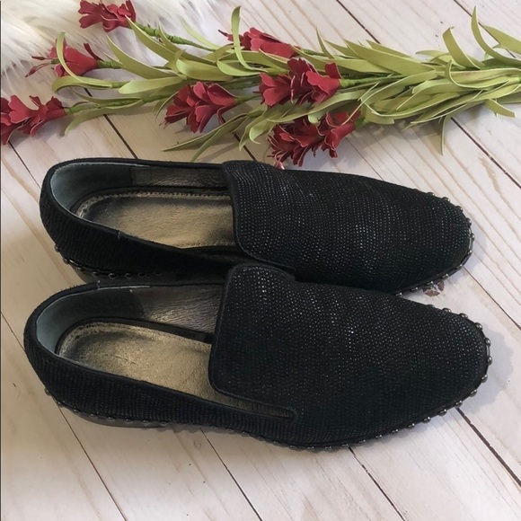 Adrianna Papell black shiny studded shoes 5.5 EUC - Picture 2 of 6